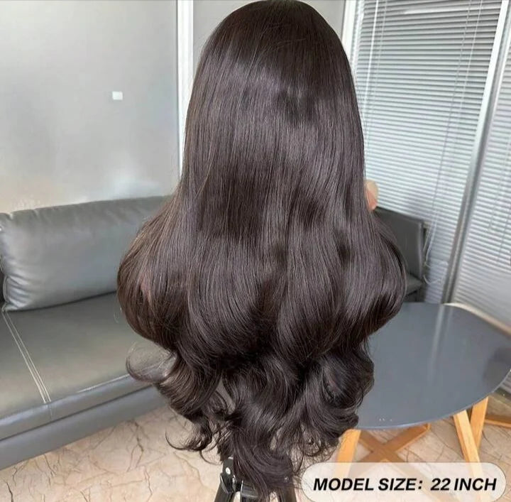 Soft Muse Curtain Bangs Lace Front Wig