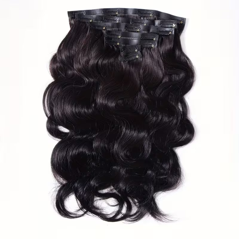 10pc Human Hair Clip-In Extensions
