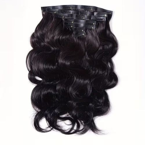 10pc Human Hair Clip-In Extensions