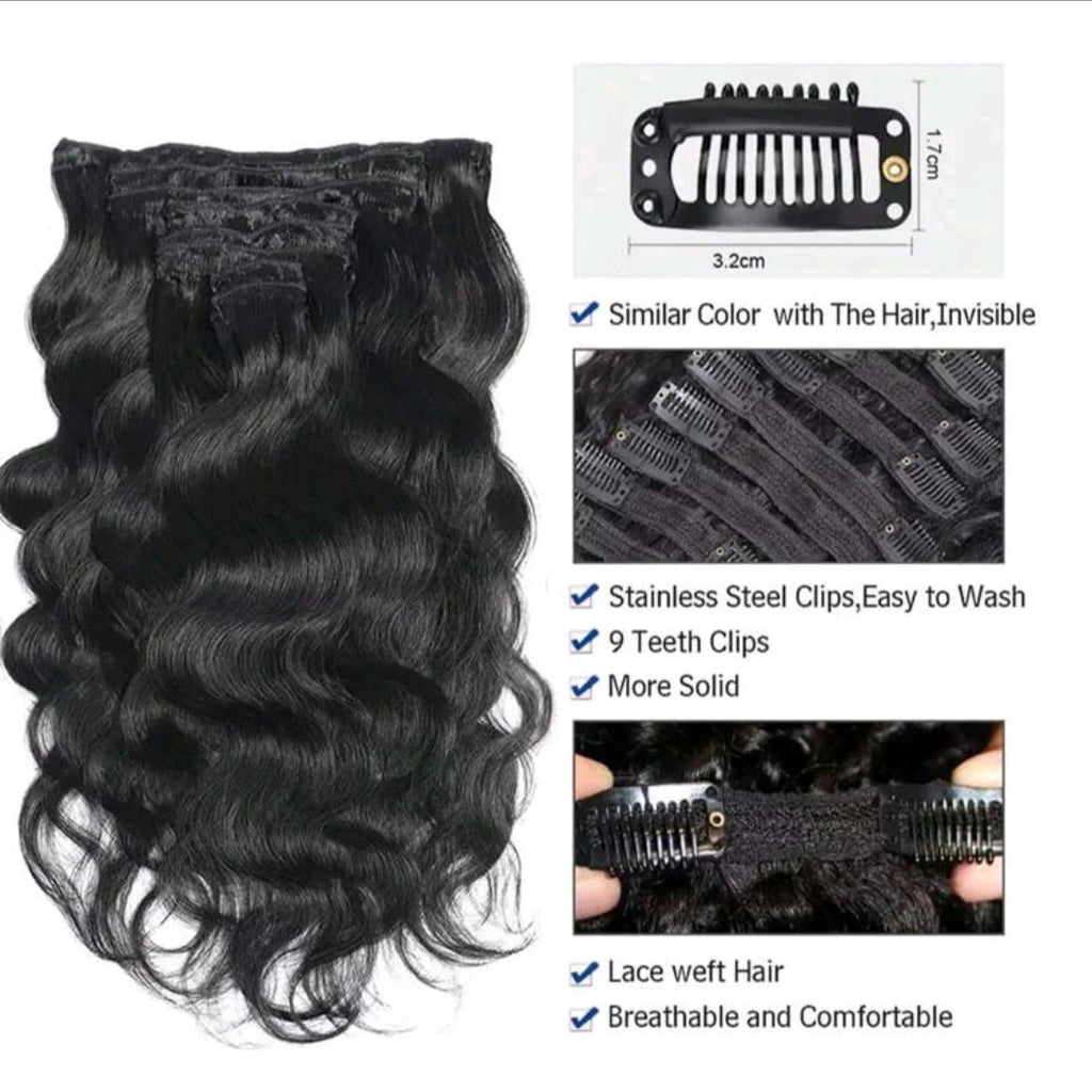 Black Wave Clip-In Extensions