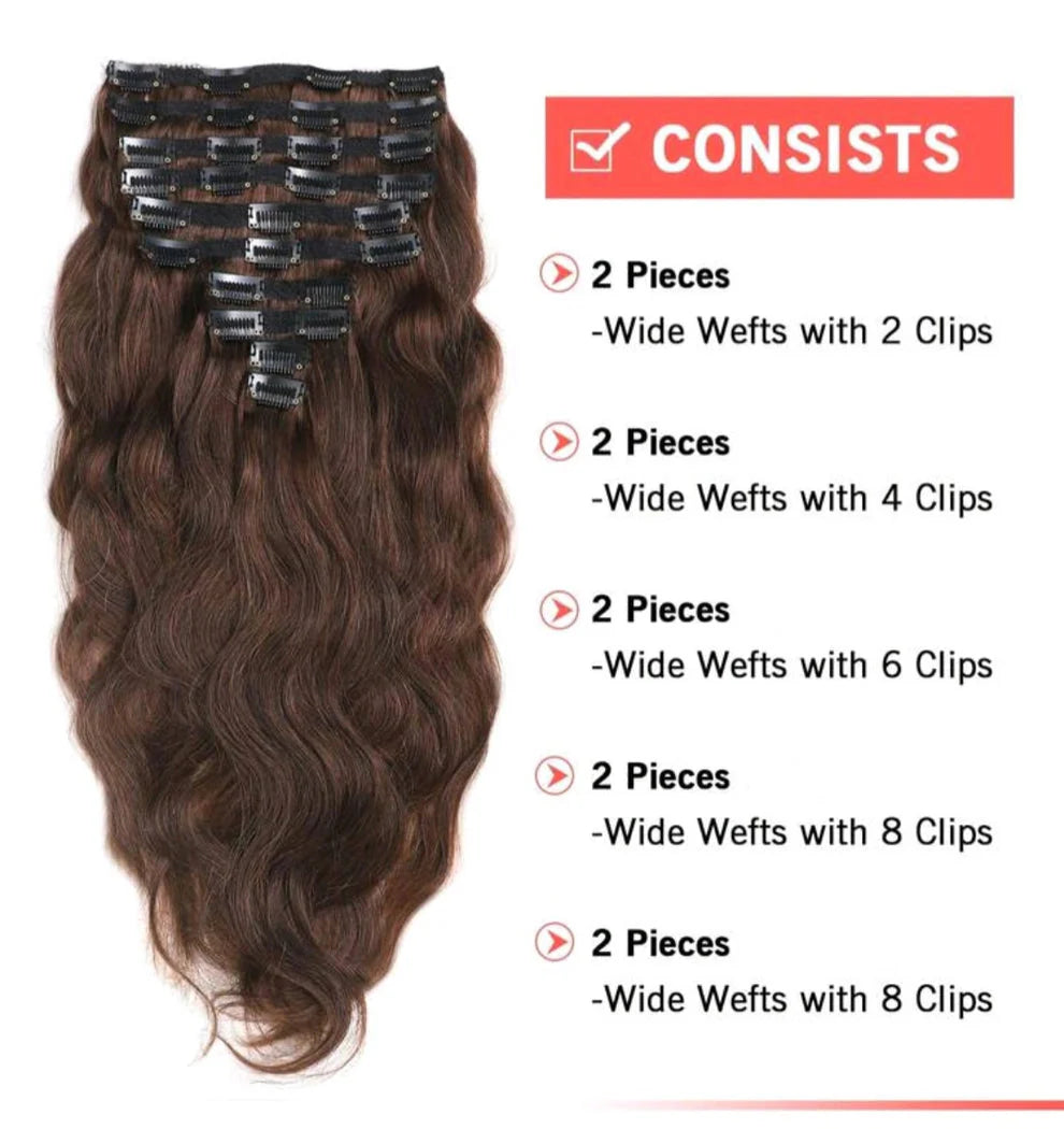Brown Wave Clip-In Extensions